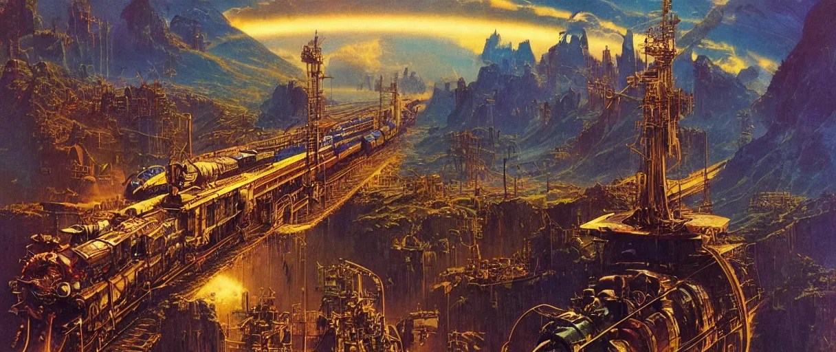 Prompt: 🚊 🌈 🎍 🎟 💥 😰, Bruce Pennington