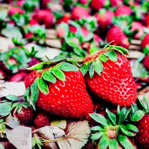 Prompt: A strawberry made of strawberries.