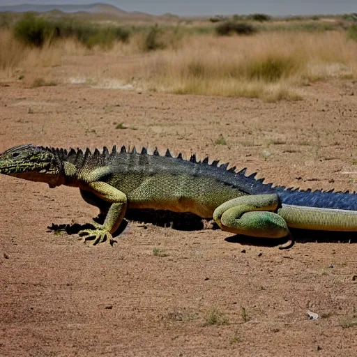 Image similar to <photograph quality=very-high location =new mexico>giant lizard</photograph>