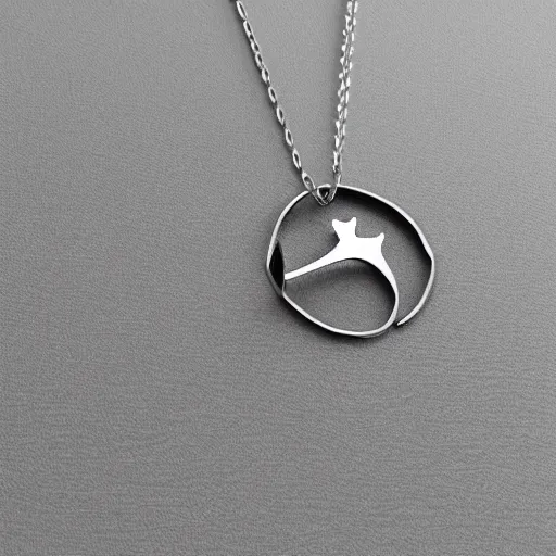 Image similar to a silver sagittarius constellation necklace pendant, 3 d rendering