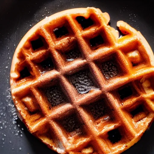 Prompt: a perfect waffle covered in ants, 8 k resolution photo