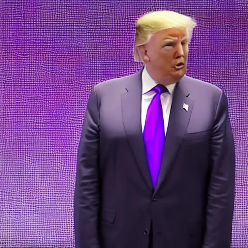 Prompt: trump sneezing purple, caught on 4k