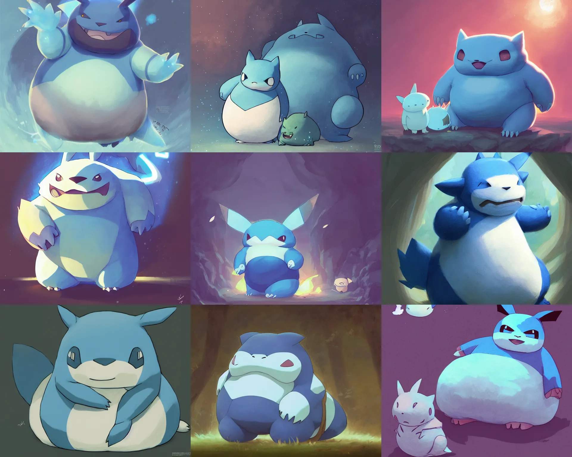 Prompt: Snorlax Pokemon, highly detailed, illustration, by Jordan Grimmer and greg rutkowski and PiNe(パイネ) and 薯子Imoko and 香川悠作 and wlop and maya takamura, intricate, beautiful, Trending artstation, pixiv, digital Art