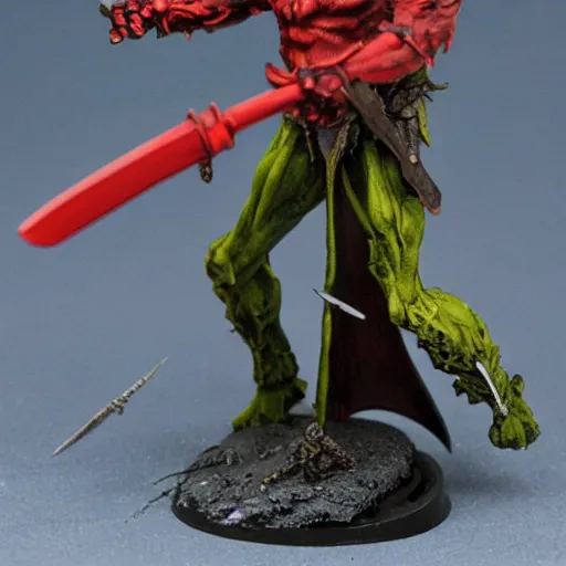 Image similar to Goblin red eyes raging rusty sword