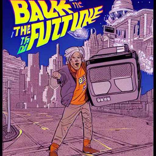 Prompt: poster for back to the future, by josan gonzales