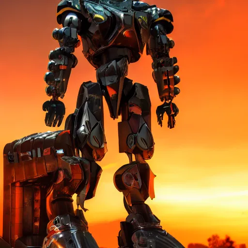 Image similar to cat in a mecha armor, moody lighting, 8 k, shallow depth of field, cinematic lighting,