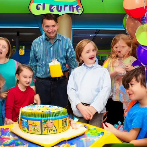 Image similar to half life scientist birthday party at chuck - e - cheese