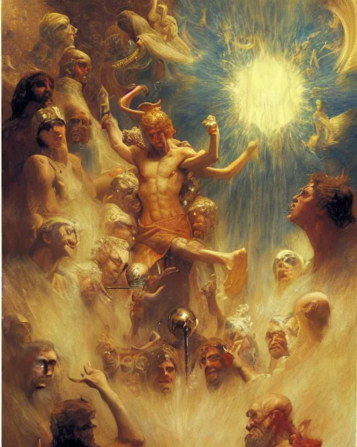 Image similar to the nine spheres of heaven from dante's divine comedy. highly detailed painting by gaston bussiere, craig mullins, j. c. leyendecker 8 k