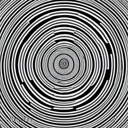 Image similar to optical illusion image, circles, squares, lines, black and white, illusion, hidden message, subliminal