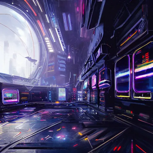 Image similar to Liminal space in outer space, Cyberpunk
