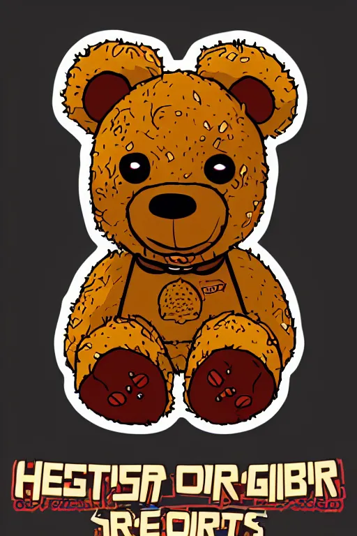 Image similar to in the style of max prentis and deathburger and laurie greasley a vector e-sports sticker portrait of an evil teddy bear, highly detailed, colourful, 8k wallpaper