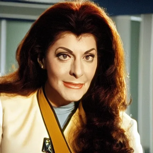 Image similar to counselor deanna troi, star trek : the next generation, studio ghibli
