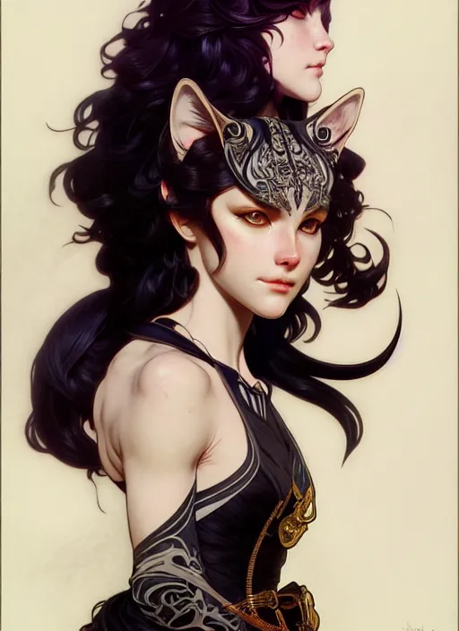 Image similar to cat with tuxedo markings, fantasy, intricate, elegant, hyper detailed, ultra definition, photoreal, artstation, unreal engine rendered, concept art, smooth, sharp focus, illustration, art by artgerm and greg rutkowski and alphonse mucha and garis edelweiss