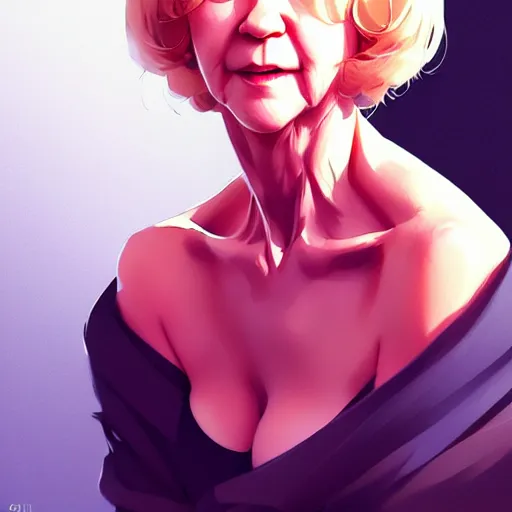 Image similar to helen mirren 1 9 8 0, portrait shinkai makoto studio ghibli studio key hideaki anno sakimichan stanley artgerm lau rossdraws james jean marc simonetti elegant highly detailed digital painting artstation pixiv