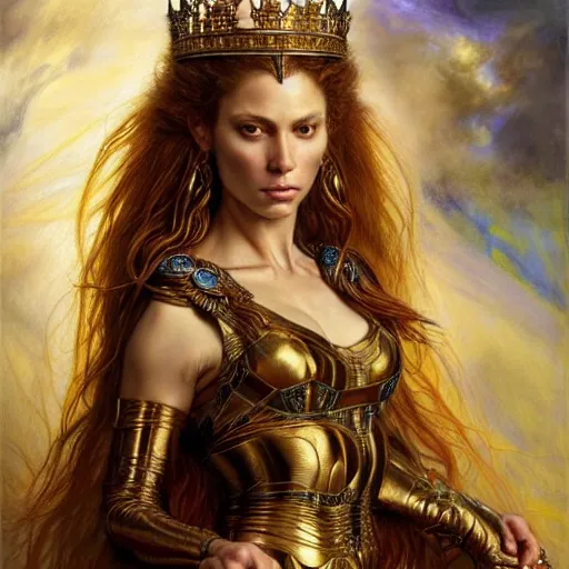 Prompt: highly detailed portrait of a majestic lioness queen in the form of a beautiful woman. d & d. art by donato giancola, eugene delacroix, evelyn de morgan, bastien lecouffe - deharme. trending on artstation, intricate details, energetic composition, golden ratio, concept art, illustration, elegant art, global illuminaition