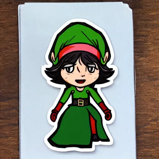 Image similar to cute d & d elf warlock character sticker