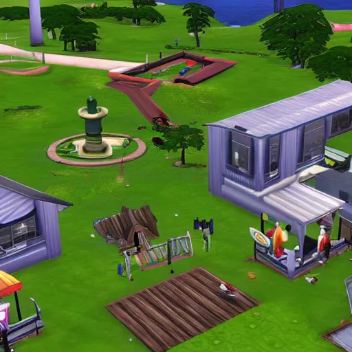 Prompt: twister in the sims 2