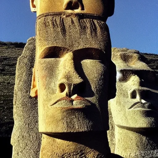 Image similar to gigachad face Easter island head