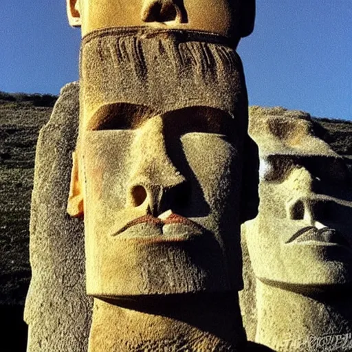 Gigachad as an Easter Island head, trending on, Stable Diffusion