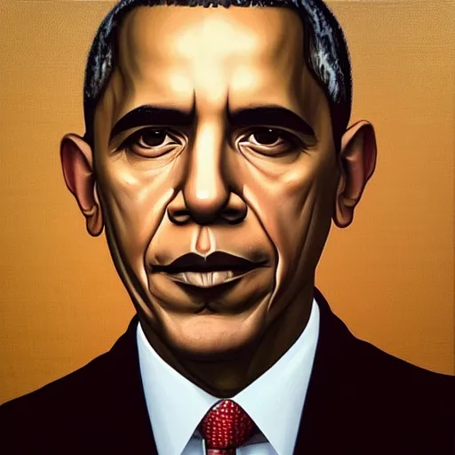 Prompt: “Kehinde Wiley portrait of Obama”