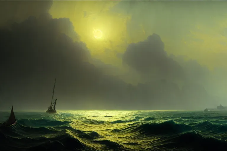 Image similar to i woke from a dream into the end of the world, by ivan aivazovsky, raphael, fra angelico, octane render, unreal engine 5, ultra detailed, finely detailed