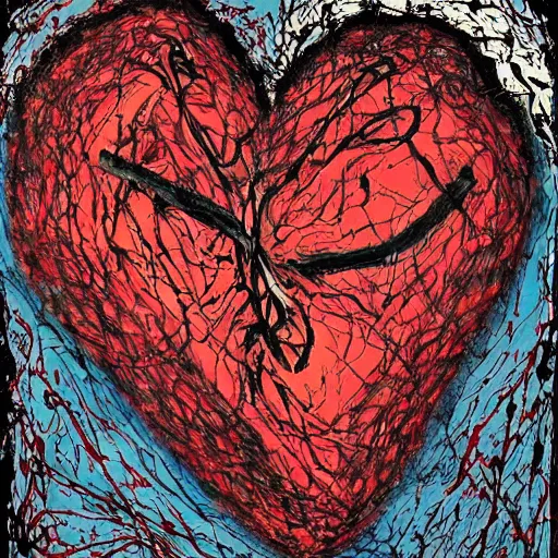 Image similar to anatomically correct heart!!!! by jackson pollock