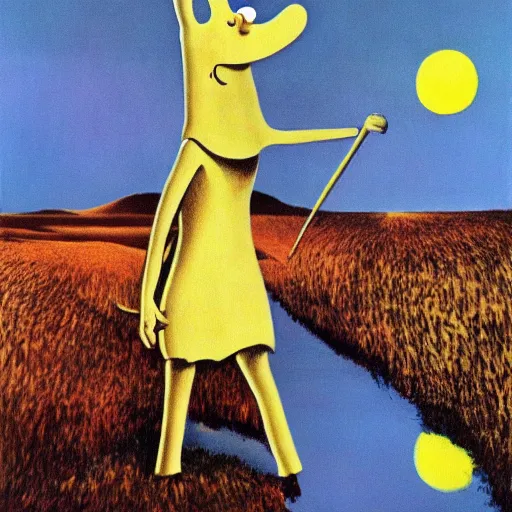 Image similar to moomintroll, dali painting, high quality, 4 k