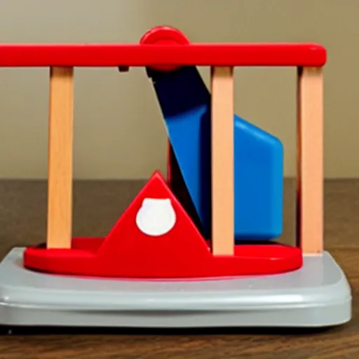 Image similar to Photo of a guillotine designed by Fisher Price