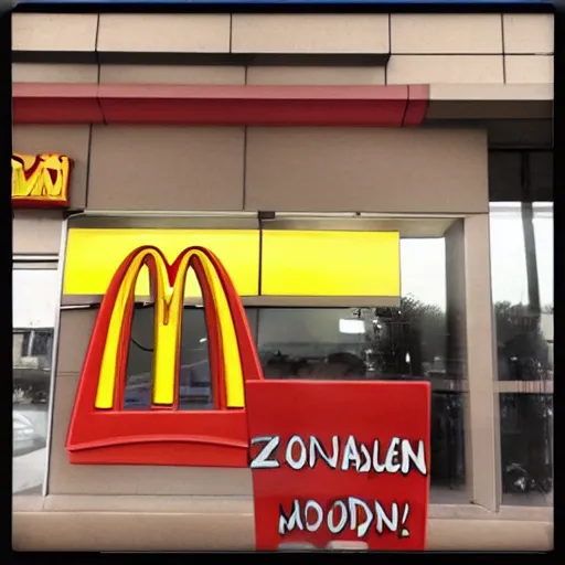 Image similar to a mczombie at the mcdonalds
