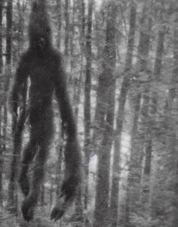 Image similar to polaroid photograph alleged proof of bigfoot