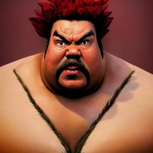 Image similar to danny mcbride as e. honda street fighter, sumo wrestler, full body, face detail, ultra realistic, concept art, intricate details, highly detailed, photorealistic, octane render, 8 k, unreal engine, art by frank frazetta, simon bisley, brom