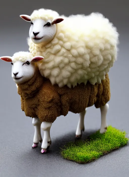 Prompt: 80mm resin detailed miniature of fluffy sheep, Product Introduction Photos, 4K, Full body, simple background