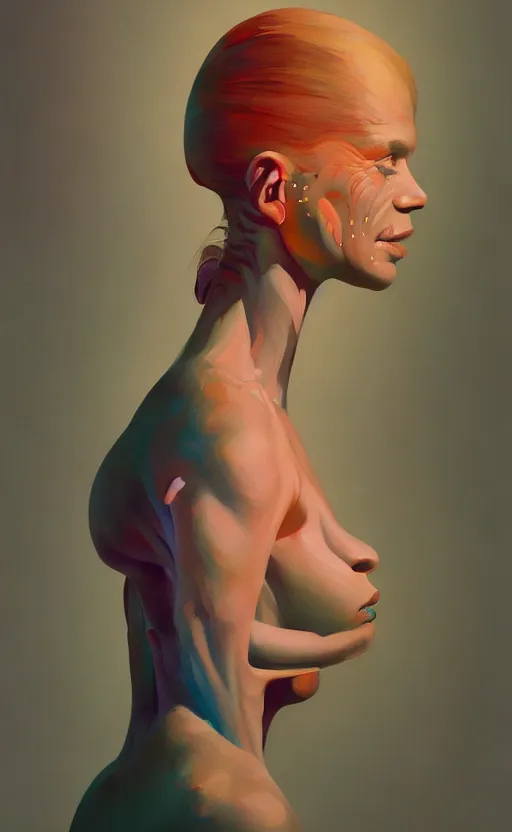 Image similar to Portrait of a cute woman, very coherent, painted by painted by Benjamin Björklund, painted by Edward Hopper, Wayne Barlowe, painted by James Gilleard, airbrush, art by JamesJean