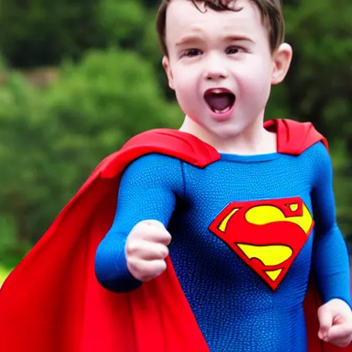 Image similar to superman eating candy, photo