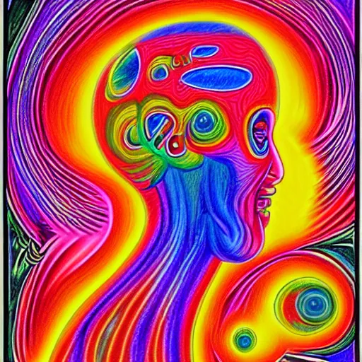 Image similar to Sneeze in the art style of Alex Grey,