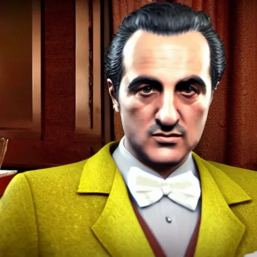 Prompt: Vittorio Corleone with the face of Super Mario, realistic, 3d rendering, unreal engine, cinematic shot