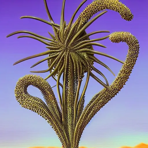 Image similar to helicopter desert river crinoid vaporwave maximalist art nouveau