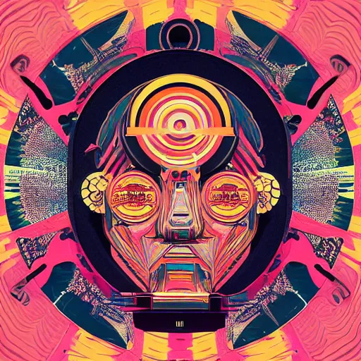 Image similar to album cover design design depicting the alter to the ai machine gods, by jonathan zawada, pi - slices, and tristan eaton, digital art