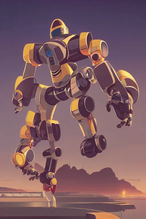 Image similar to metabots medabots medarotto medarot robot minimalist comics, behance hd by jesper ejsing, by rhads, makoto shinkai and lois van baarle, ilya kuvshinov, rossdraws global illumination ray tracing hdr radiating a glowing aura