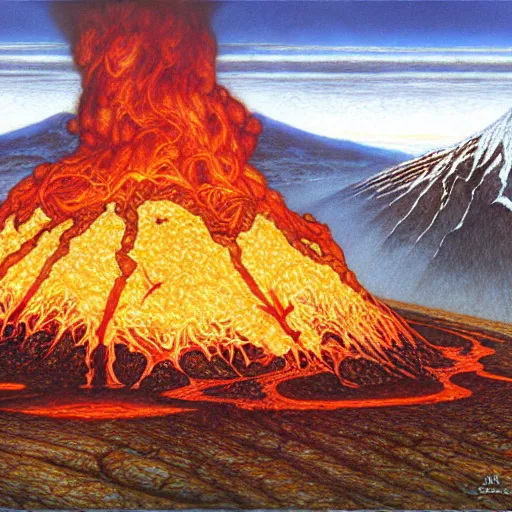 Image similar to poutine ( the canadian meal ) from mount doom by alan lee and john howe