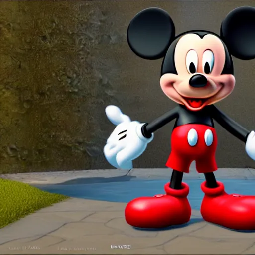 Image similar to mickey mouse rendered in unreal engine