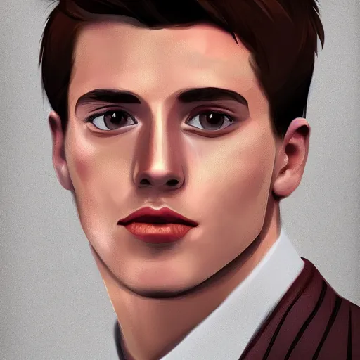 Image similar to a very handsome young man, digital art