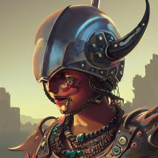 Image similar to cyberpunk viking helmet mask warrior goddess robot ninja fantasy, art gta 5 cover, official fanart behance hd artstation by jesper ejsing, by rhads, makoto shinkai and lois van baarle, ilya kuvshinov, ossdraws