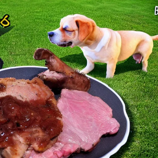 Image similar to dog vs pork chop