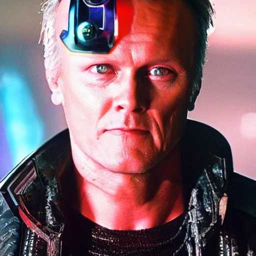 Image similar to Anthony Head as Cyberpunk Uther