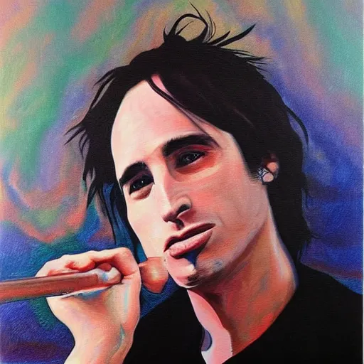 Prompt: Jeff Buckley oil painting.