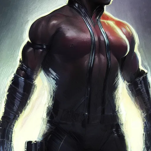 Image similar to full portrait of Blade from Marvel Cinematic, by Stanley Artgerm Lau, WLOP, Rossdraws, James Jean, Andrei Riabovitchev, Marc Simonetti, Yoshitaka Amano, ArtStation, CGSociety,