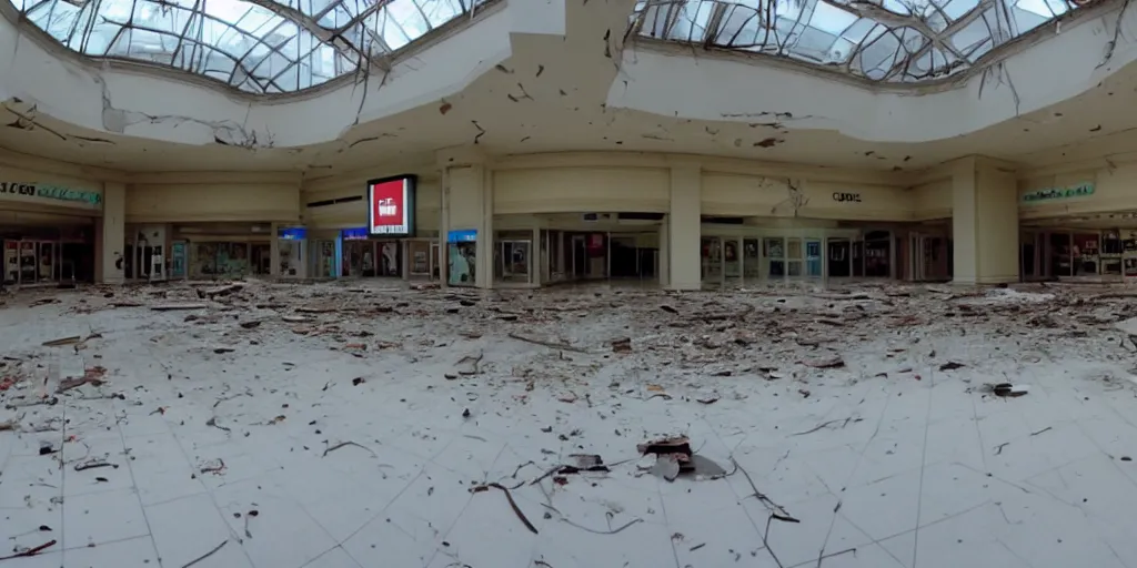 Image similar to abandoned mall, old distorted camcorder video