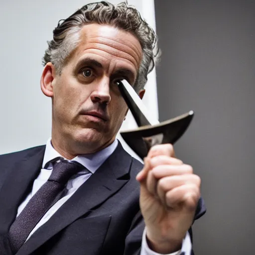 Image similar to Jordan Peterson with a sword