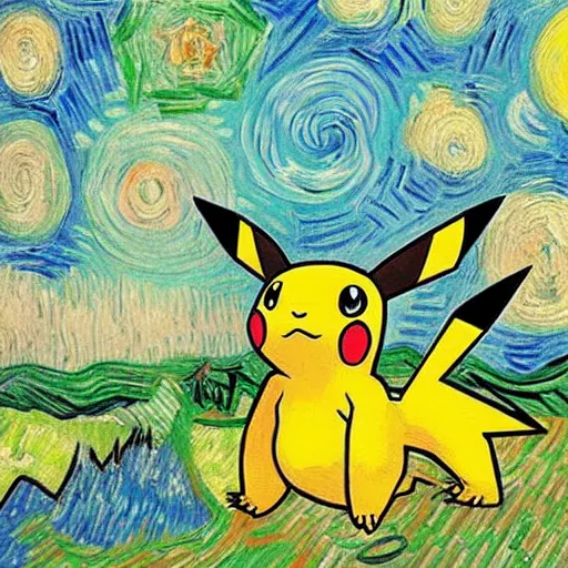 Prompt: Pokémon painting by Vincent Van Gogh